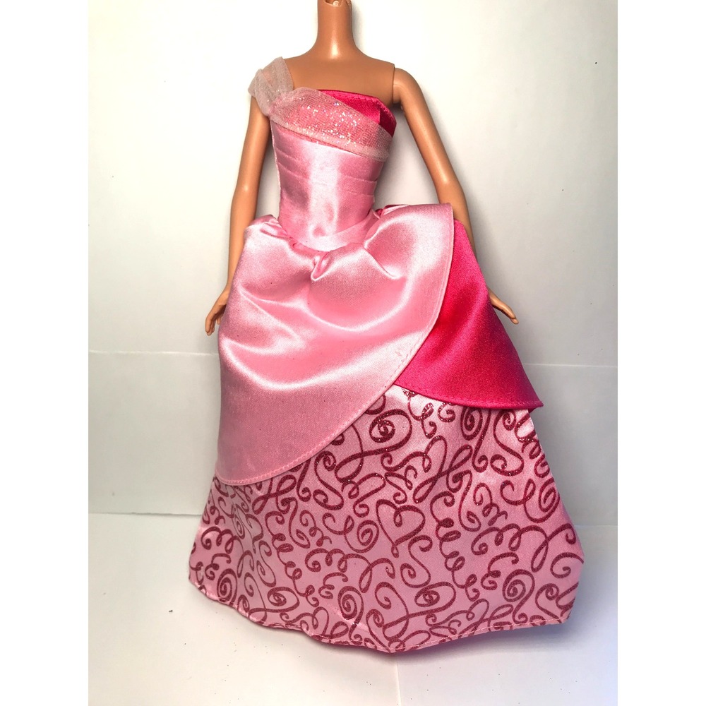 Barbie Doll Clothing 2004 Happy Birthday Light & Hot Pink Ball Gown Dress G8490